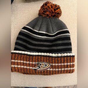 Anaheim Ducks Striped Beanie